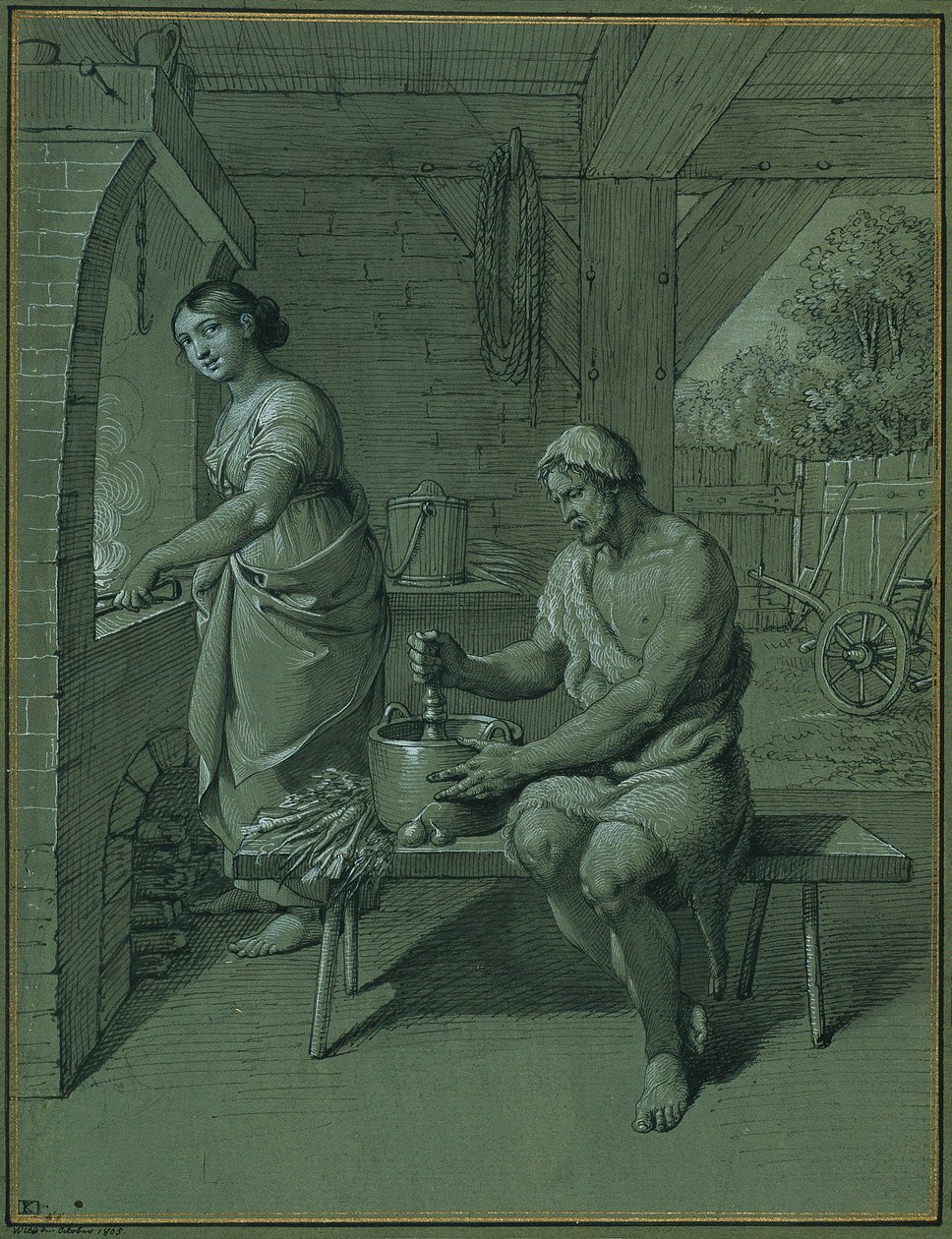 Hercules og Omphale af Johann Peter Krafft