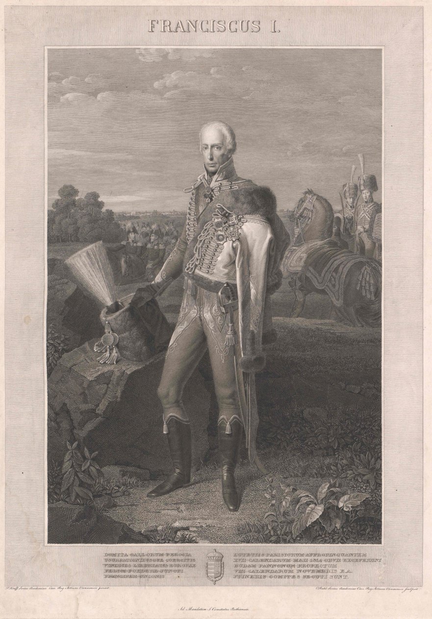 Den tysk-romerske kejser Frans II (kobberstik) af Johann Peter Krafft