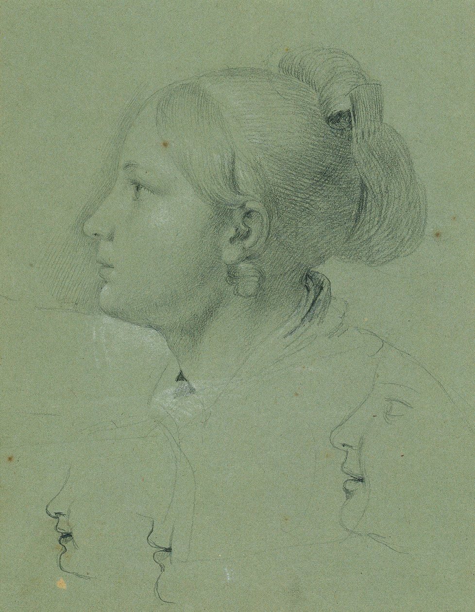Head of a Girl (Studie om "Landwehr-mandens hjemkomst", 1817) af Johann Peter Krafft