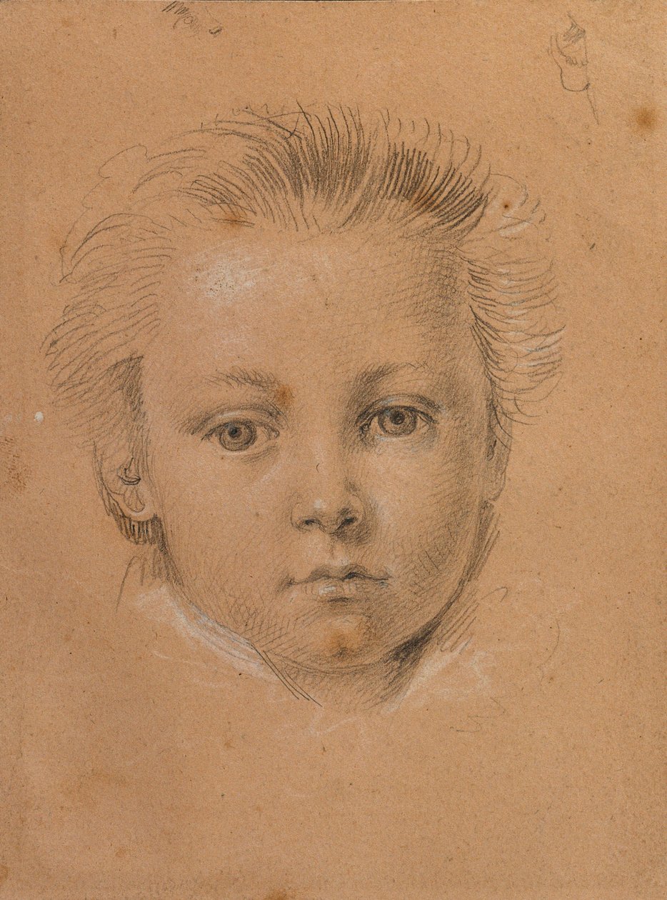 Hovedstudie af en dreng af Johann Peter Krafft