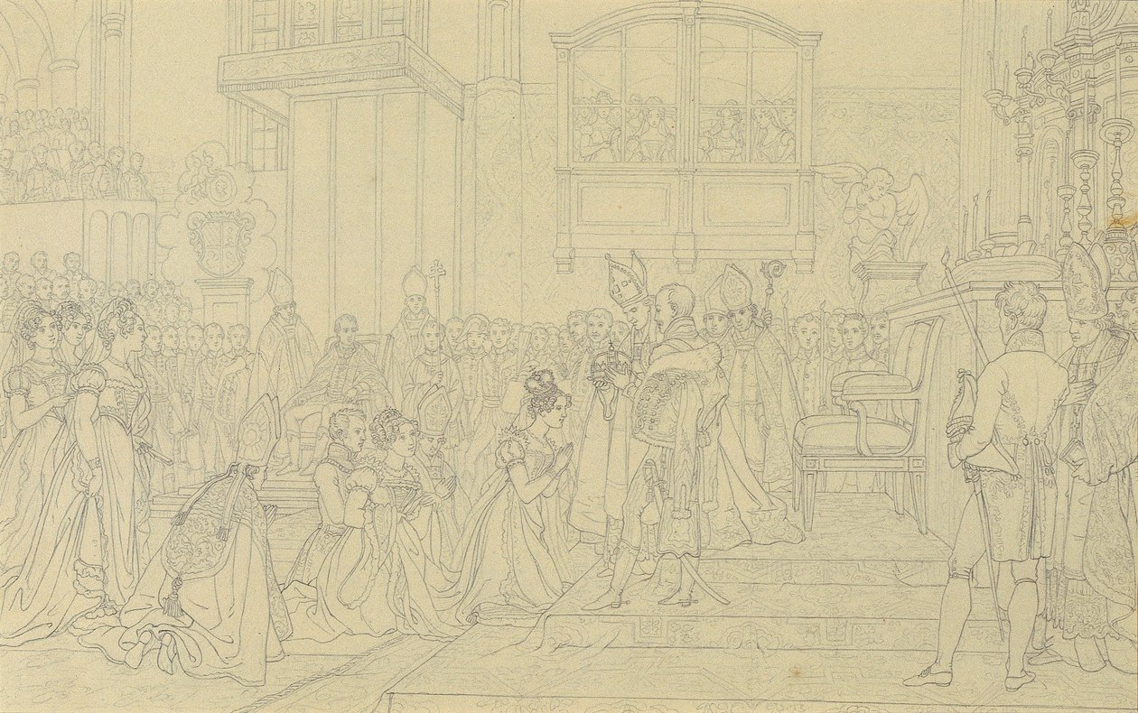 Kroning af kejserinde Carolina Augusta i Pressburg af Johann Peter Krafft