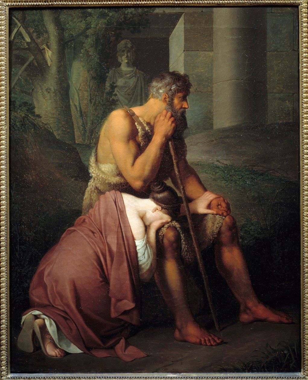 Ødipus og Antigone Maleri af Johann Peter Krafft (1780-1856) (ec.all.) 1809 Søn. 0,53x0,66 m af Johann Peter Krafft