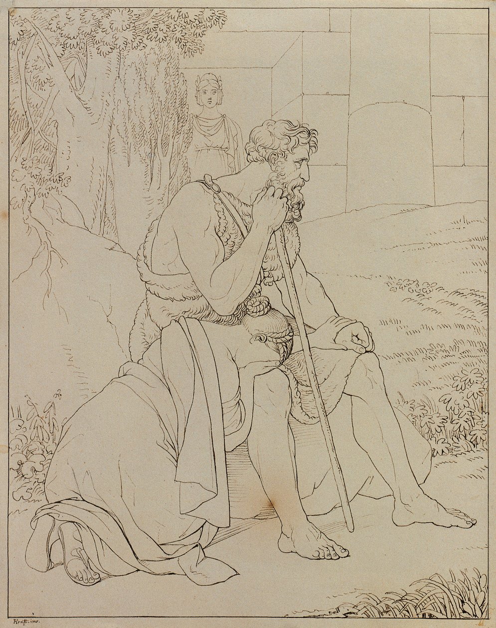 Ødipus og Antigone af Johann Peter Krafft