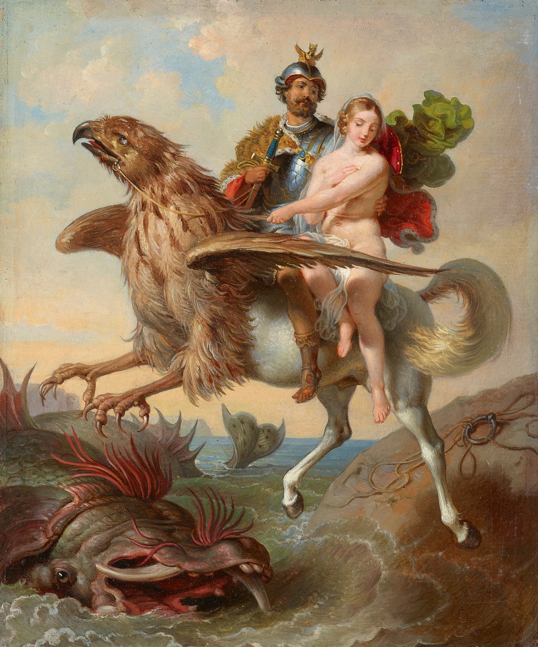 Rüdiger og Angelica (Undersøgelse for "Rüdiger og Angelica") af Johann Peter Krafft