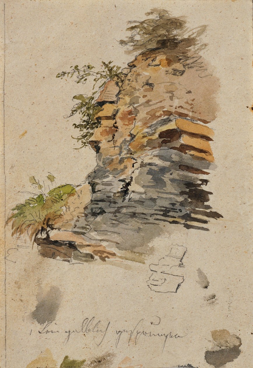 Studie af en klippe af Johann Peter Krafft