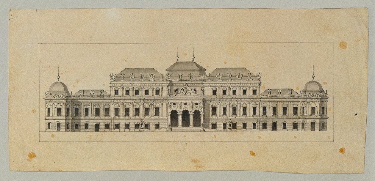 Studie til Upper Belvedere af Johann Peter Krafft