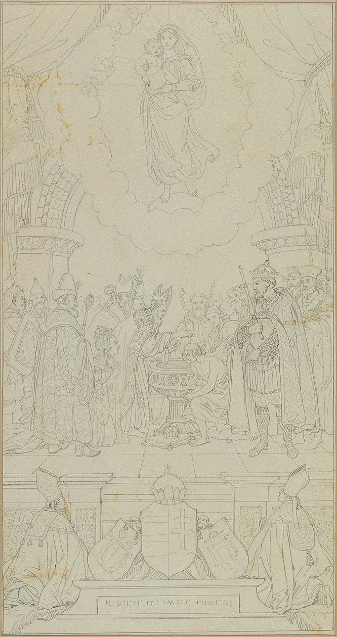 Stefanus af Ungarns dåb af Johann Peter Krafft