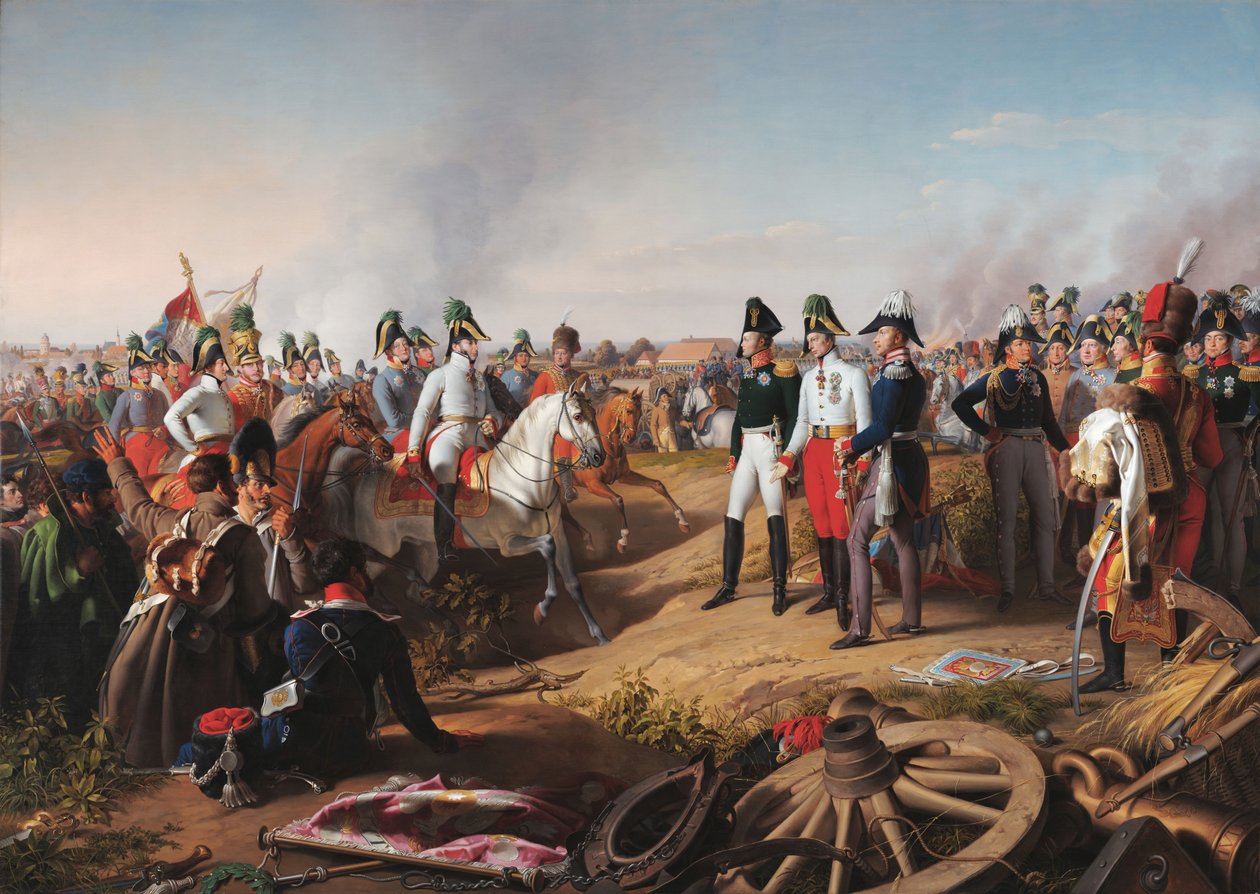 Sejrserklæringen efter slaget ved Leipzig, 1813 af Johann Peter Krafft