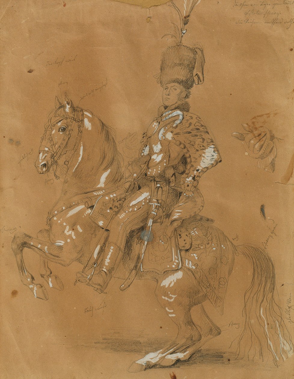 Theodor Aron de Bistra til hest af Johann Peter Krafft