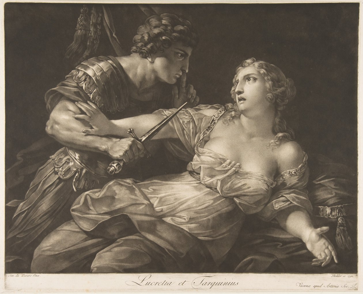 Tarquin og Lucretia, 1792. af Johann Peter Pichler