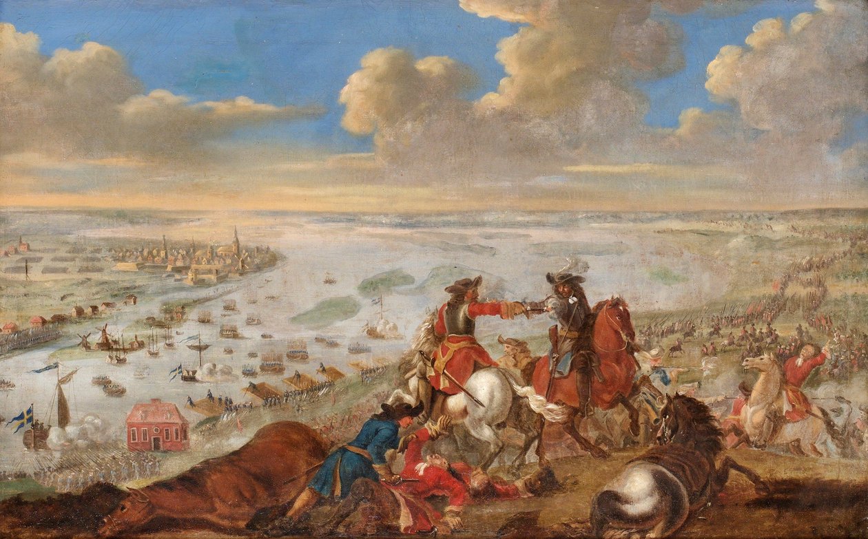Karl XII krydser Düna 1701 af Johann Philip Lemke