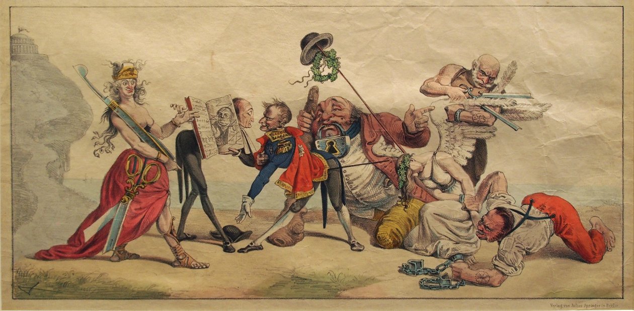 Indgangen til censuren i Tyskland, 1842 af Johann Richard Seel