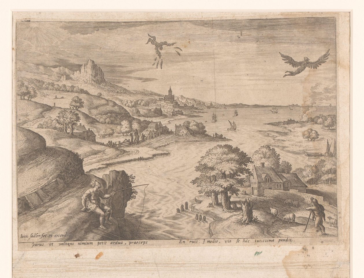 Landskab med Narcissus af Johann Sadeler (I) (attributed to)