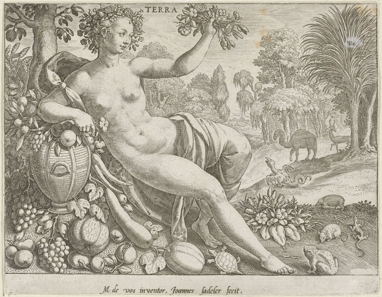 Jord Terra (titel på objekt) De fire elementer (serietitel) af Johann Sadeler (I)