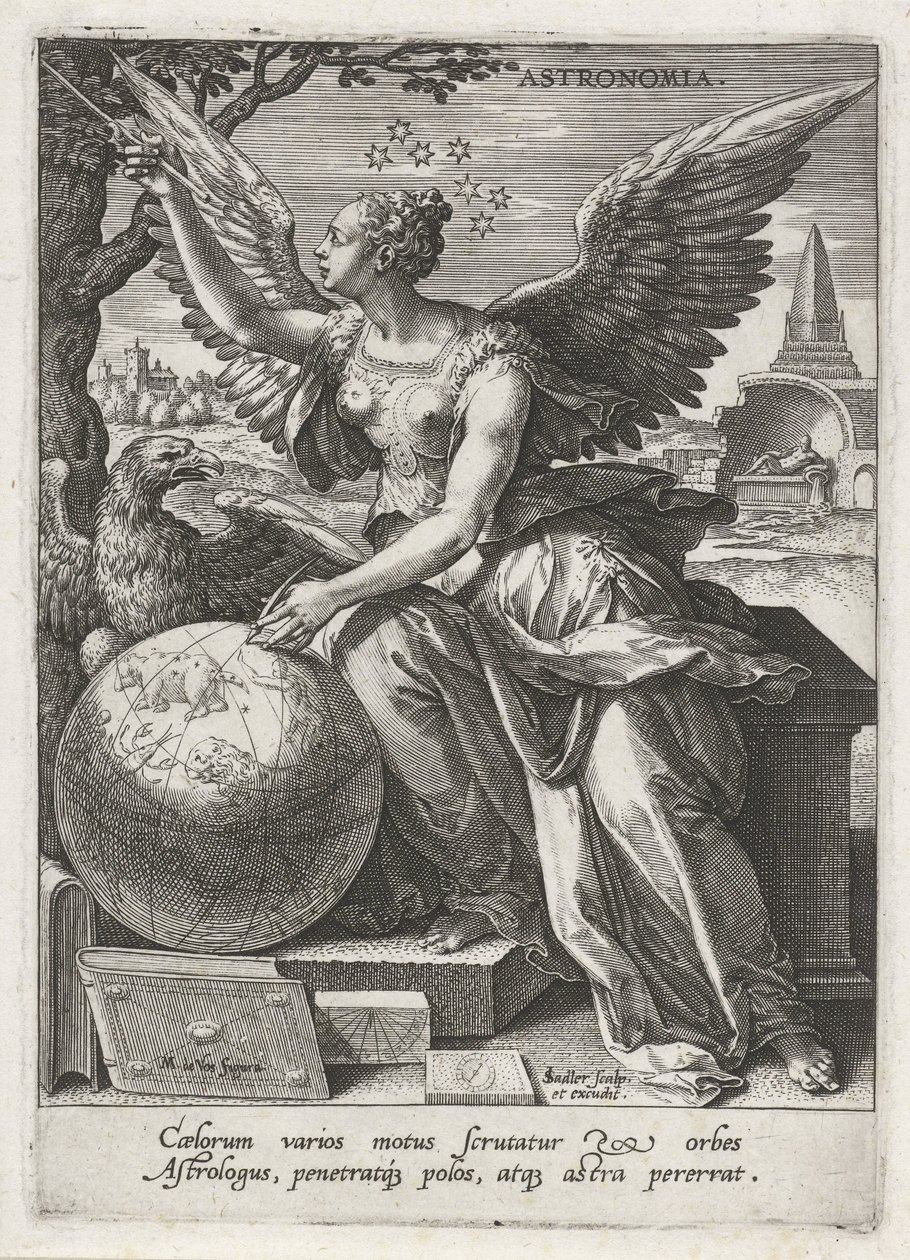 Astronomi Astronomi (titel på objekt) De syv liberale kunster (artes liberales) (serietitel) af Johann Sadeler (I)