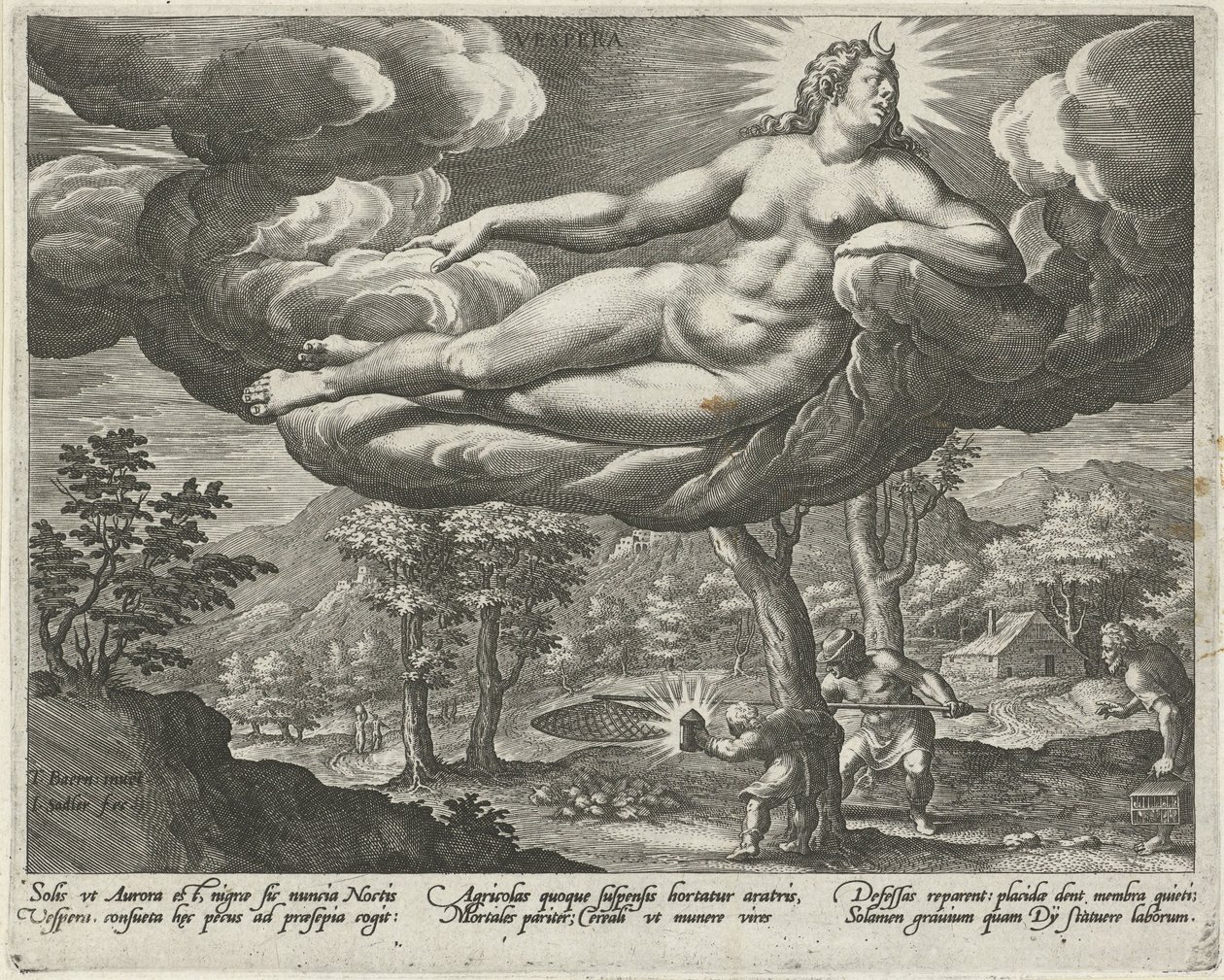 Aften Vespera (titel på objekt) De fire dele af dagen (serietitel) af Johann Sadeler (I)