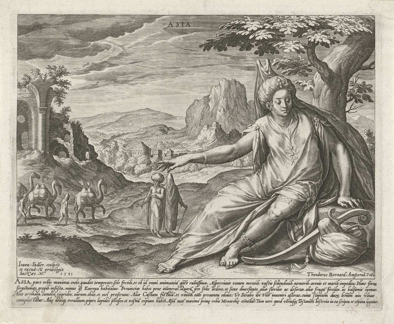 Asien Asien (titel på objekt) De fire kontinenter (serietitel) af Johann Sadeler (I)