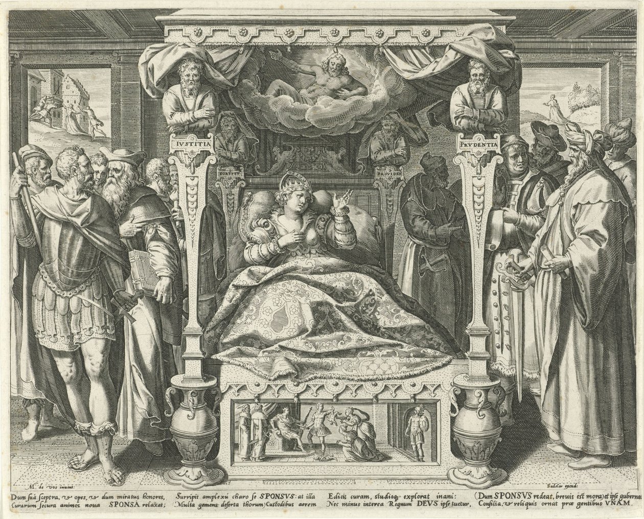 Seng med den bruid van Christus Hooglied van Solomon (serietitel) Song of Songs (serietitel) af Johann Sadeler (I)