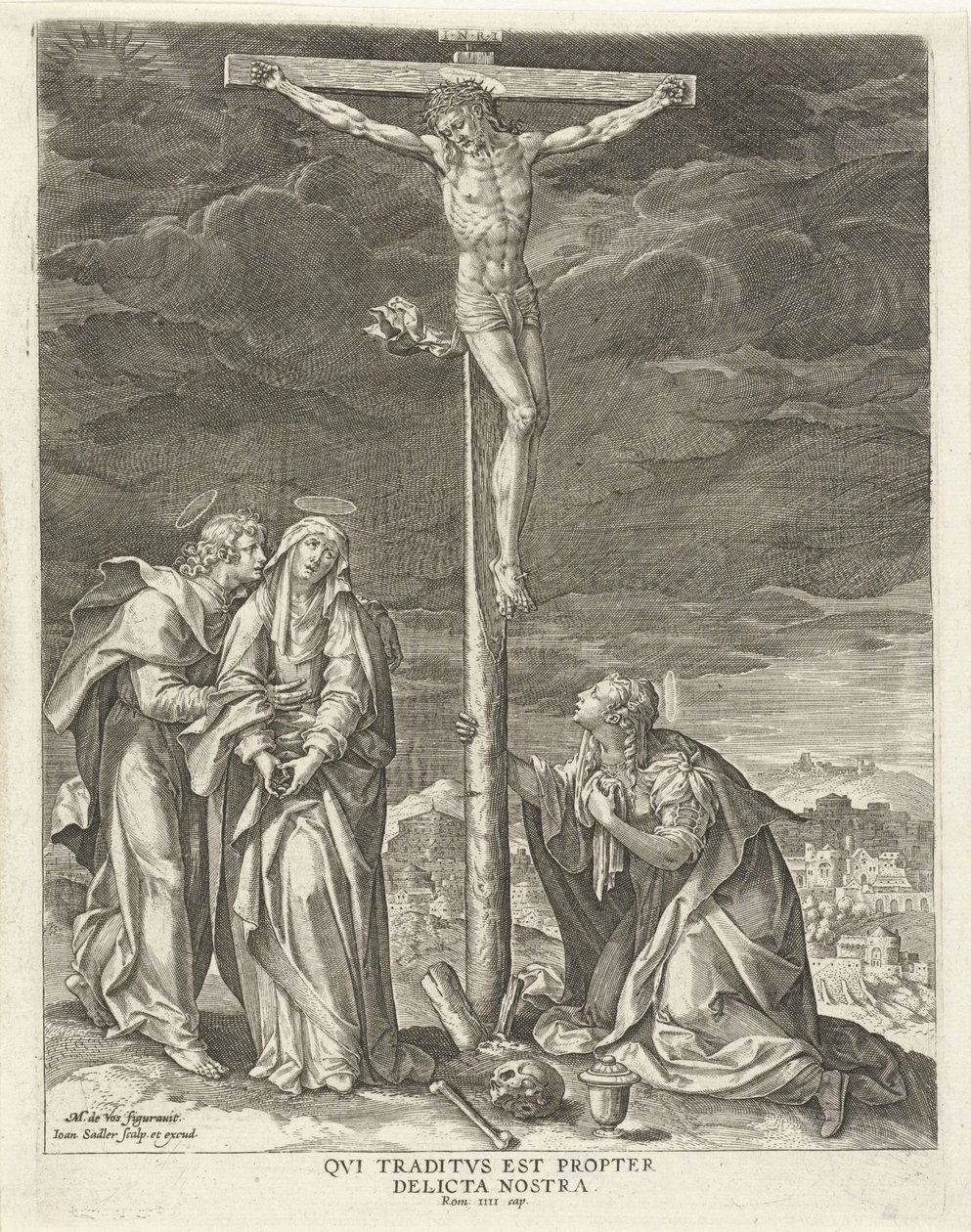 Kristus på korset Life of Christ (serietitel) Evangelica Doctrinae (serietitel) af Johann Sadeler (I)