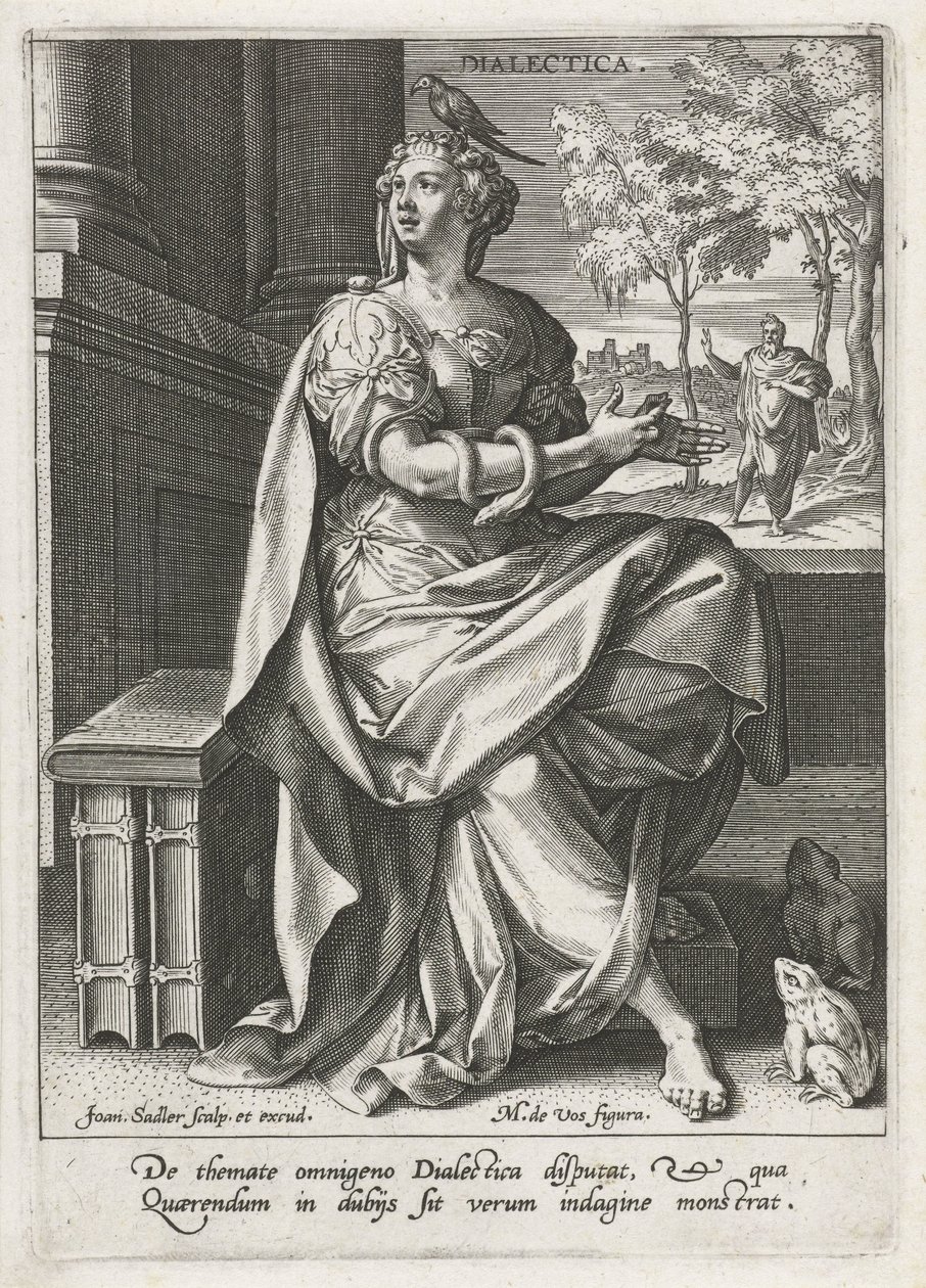 Dialektik (titel på objekt) De syv liberale kunster (artes liberales) (serietitel) af Johann Sadeler (I)