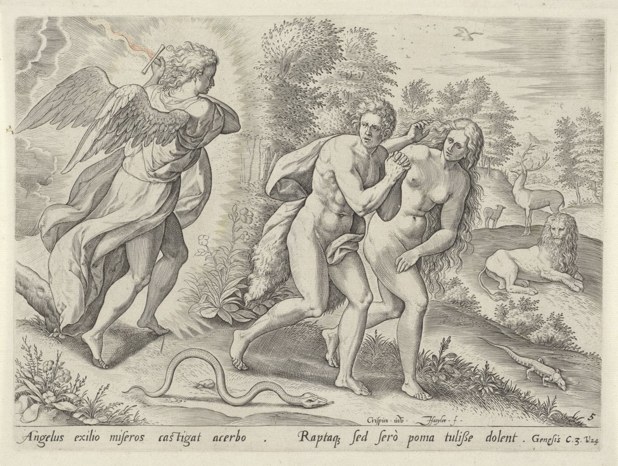 Udvisning fra paradis af Johann Sadeler (I)