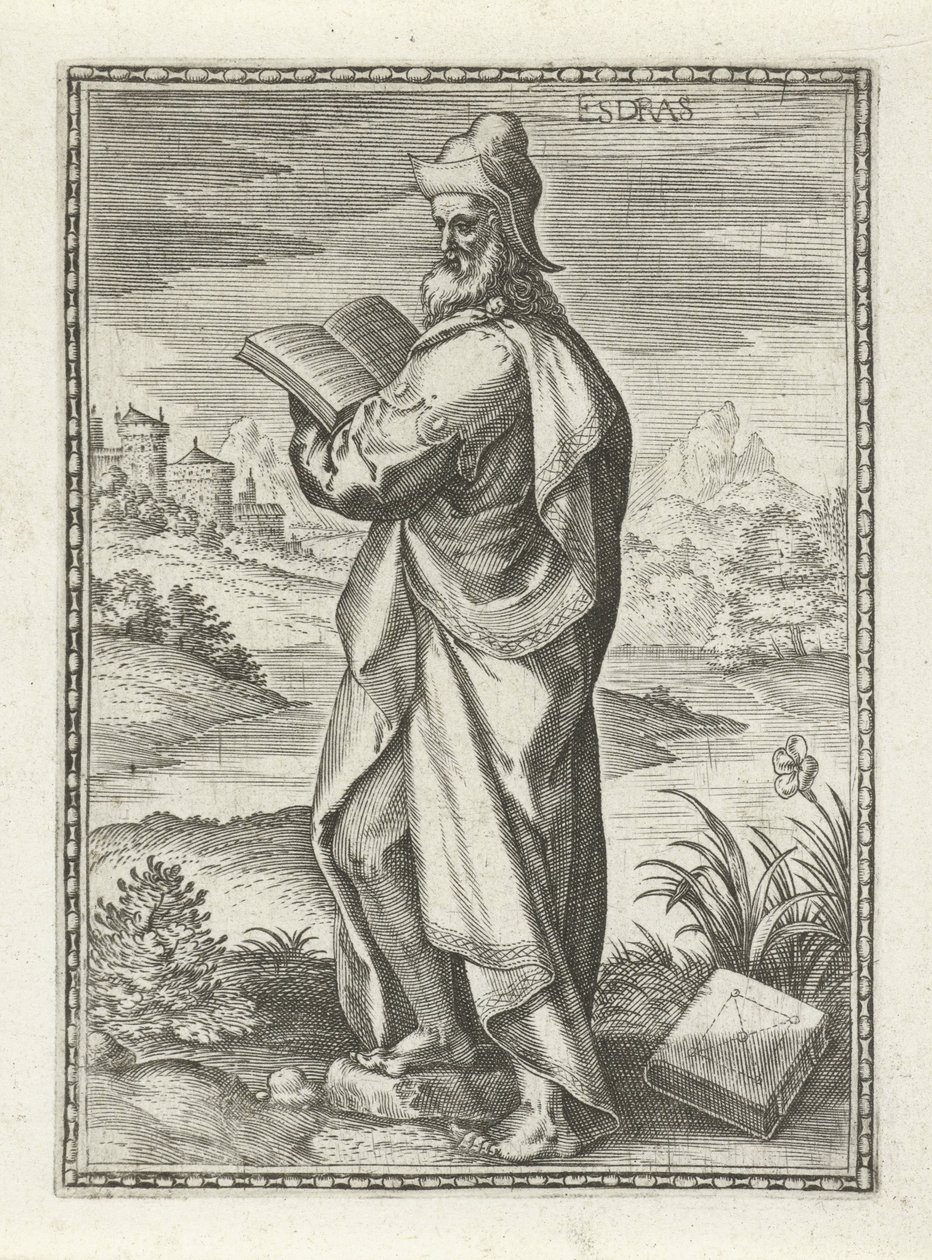 Ezra Esdras (titel på objekt) Gamle Testamentes tegn (serietitel) af Johann Sadeler (I)