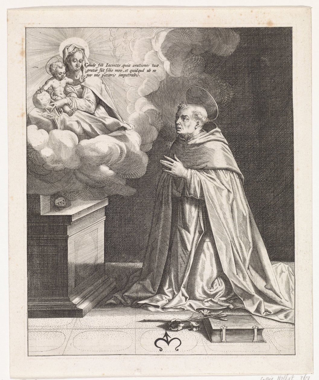 Sankt Hyacinthus forguder Maria med Kristusbarnet af Johann Sadeler (I)