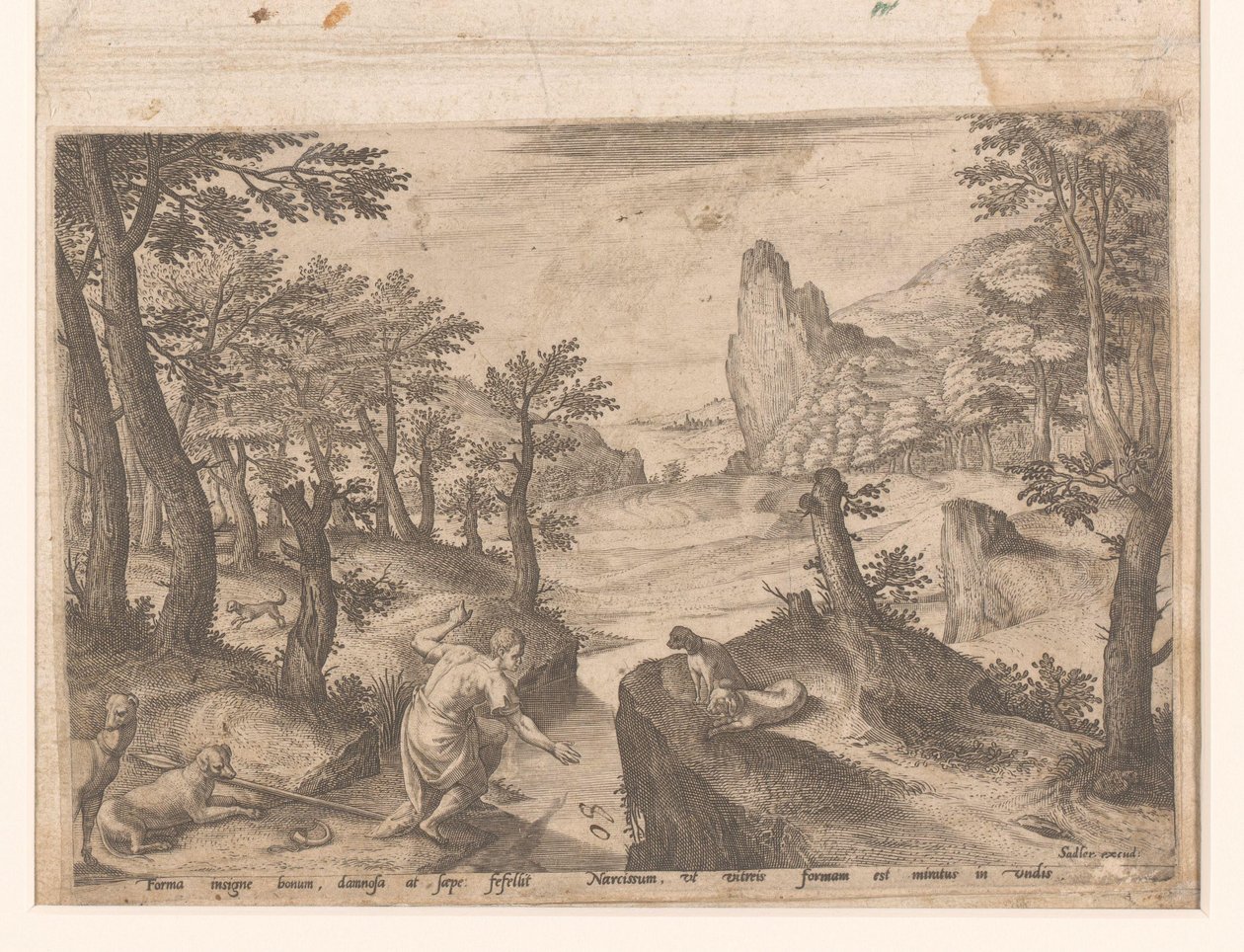 Landskab med faldende Ikaros af Johann Sadeler (I)