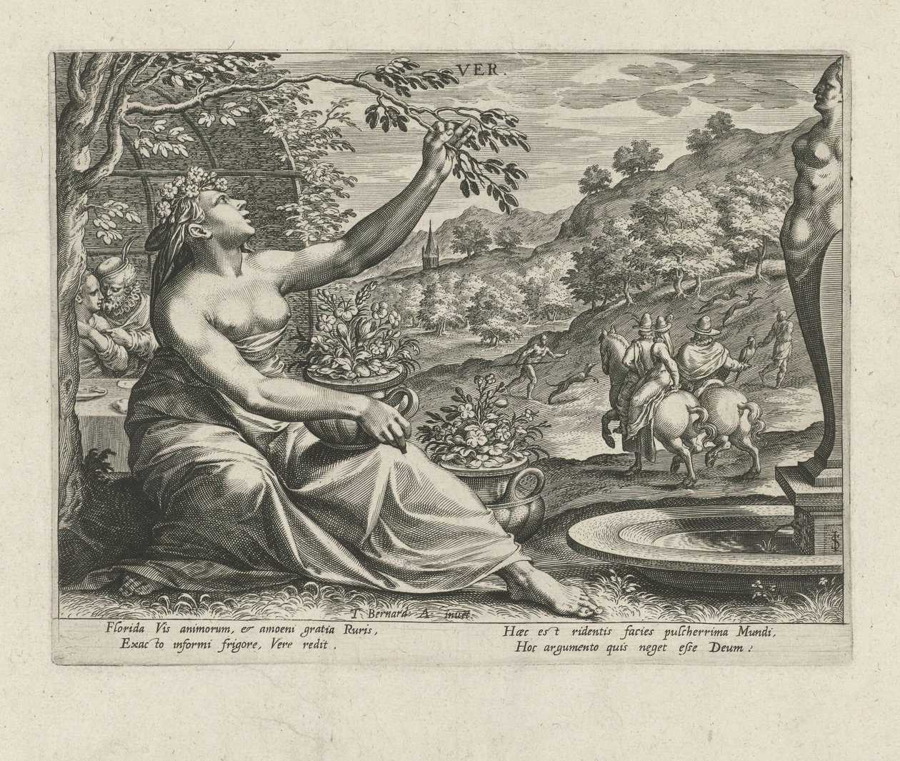 Forår Ver (titel på objekt) De fire årstider (serietitel) af Johann Sadeler (I)