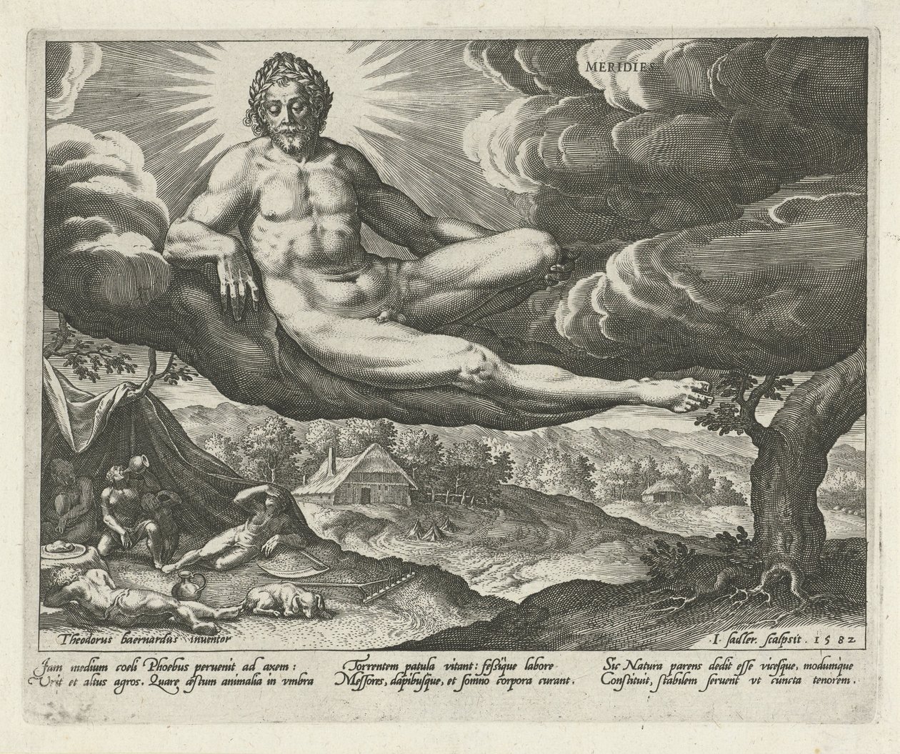 Eftermiddag Meridies (titel på objekt) De fire dele af dagen (serietitel) af Johann Sadeler (I)
