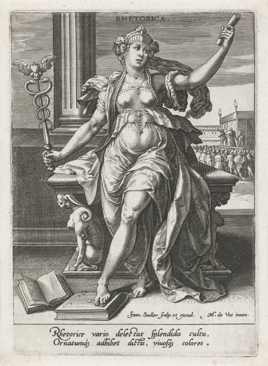 Retorik Retorik (titel på objekt) De syv liberale kunster (artes liberales) (serietitel) af Johann Sadeler (I)
