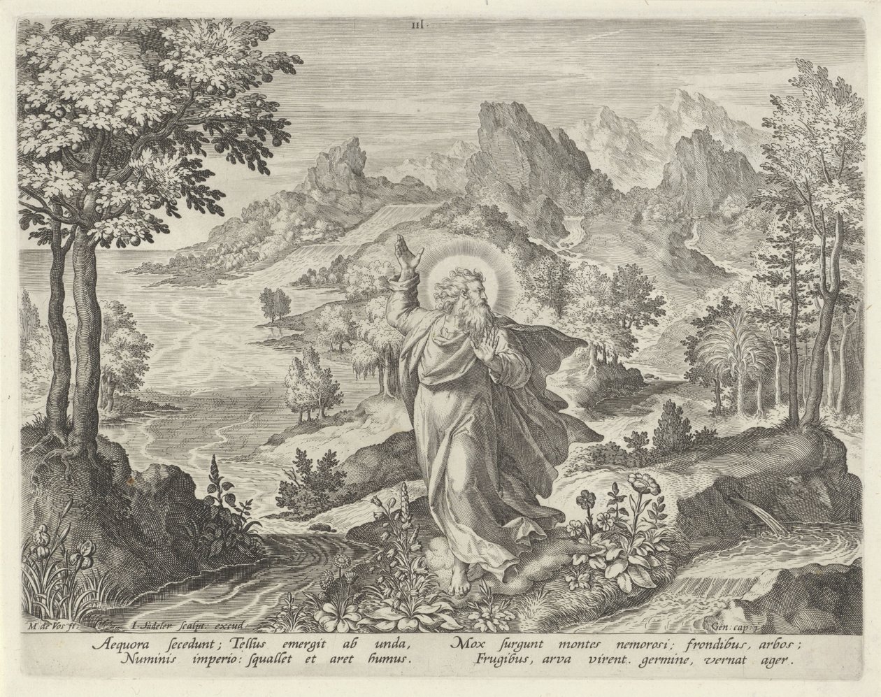 Jordens skabelse Creation of the World (serietitel) af Johann Sadeler (I)