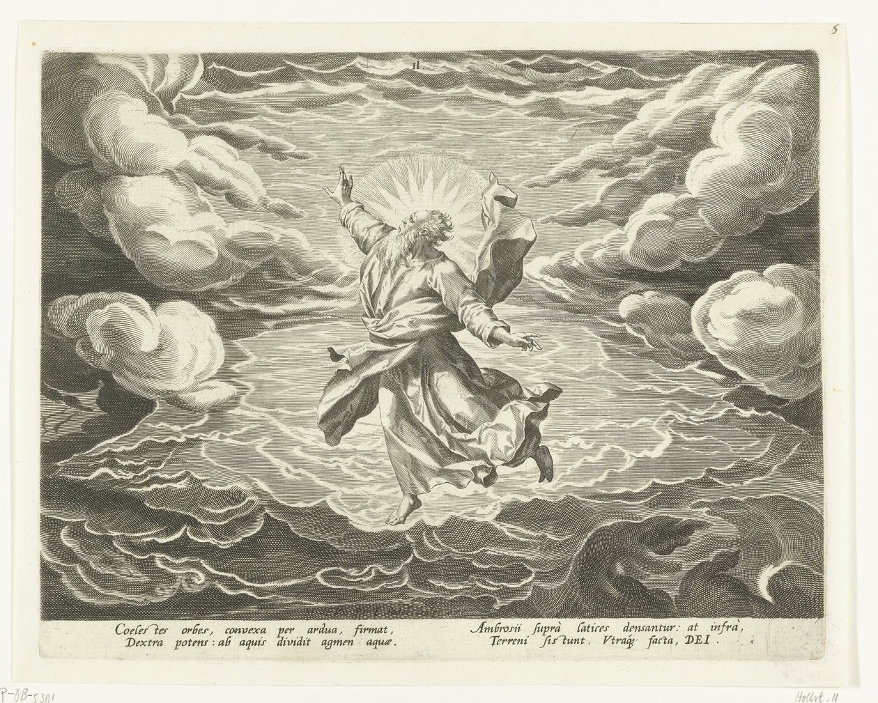 Oprettelse af luft og vand Creation of the World (serietitel) af Johann Sadeler (I)