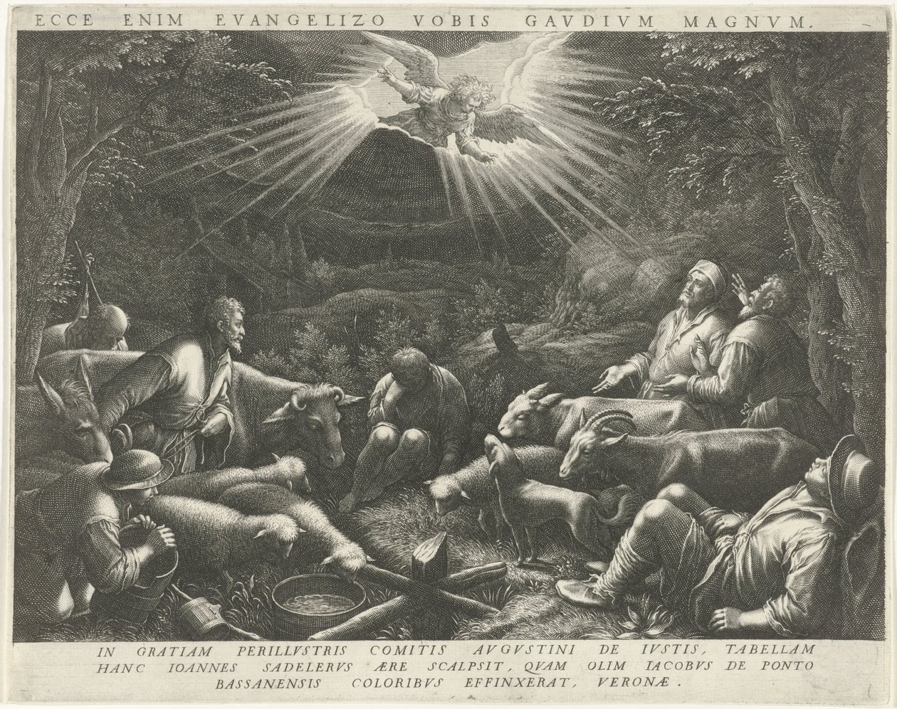 Bebudelse til hyrderne af Johann Sadeler (I)