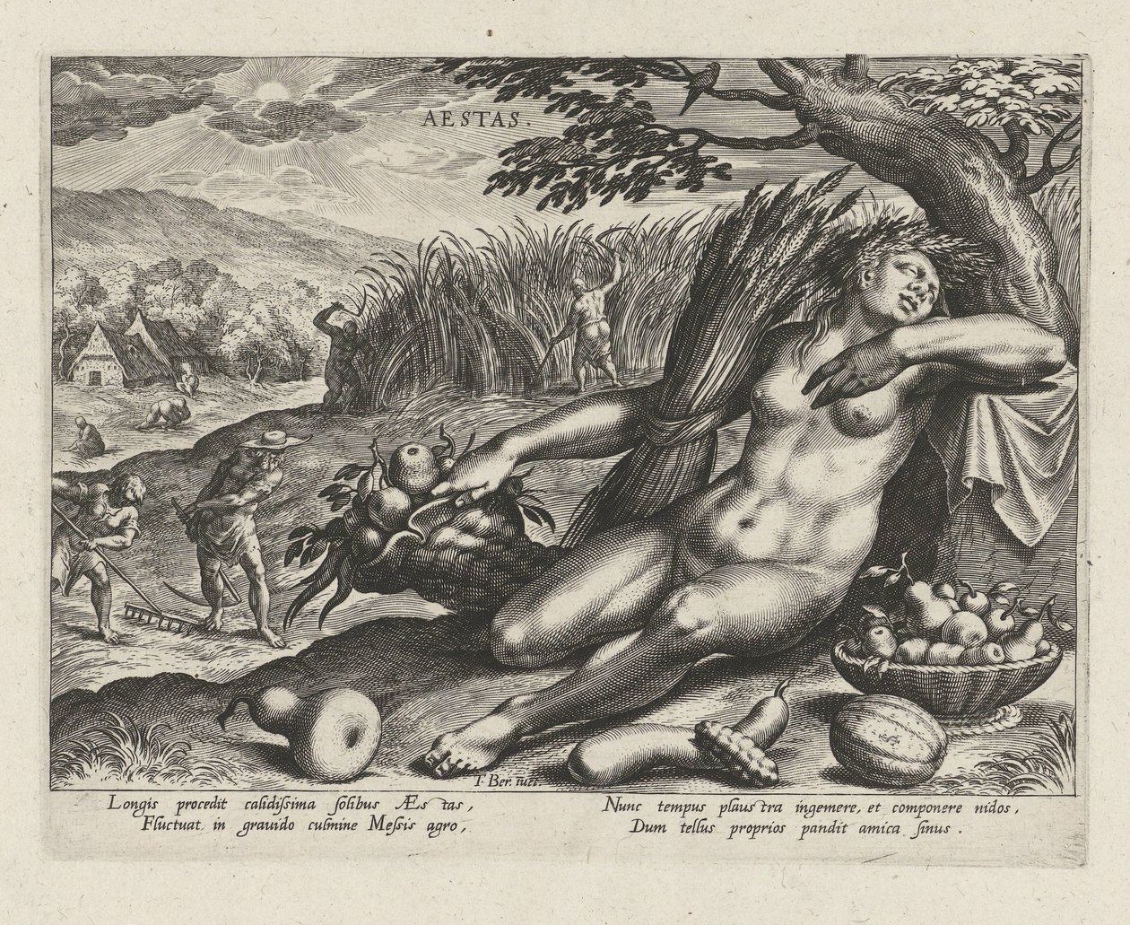 Sommer Aestas (titel på objekt) De fire årstider (serietitel) af Johann Sadeler (I)