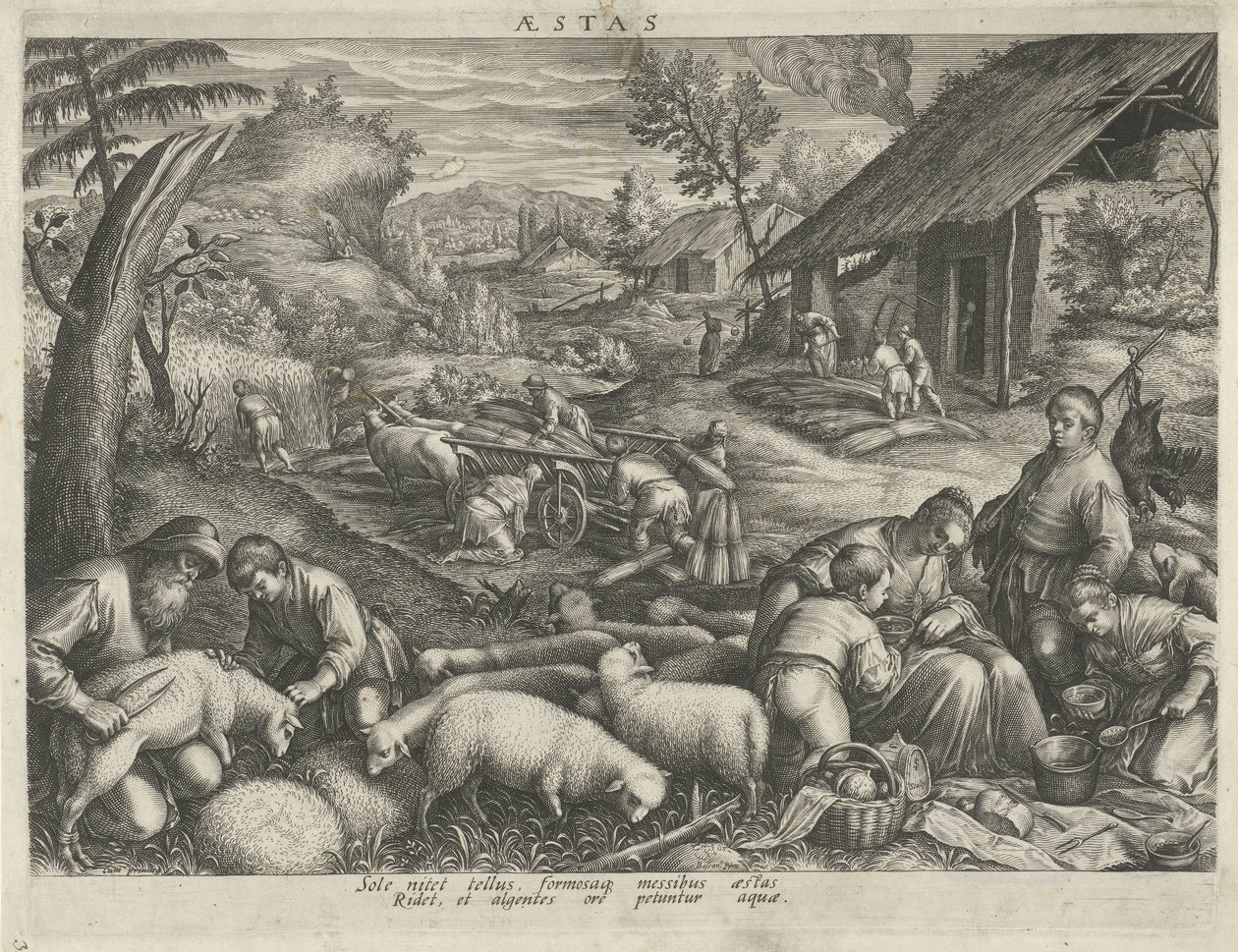 Sommer Aestas (titel på objekt) Four Seasons (serietitel) af Johann Sadeler (I)