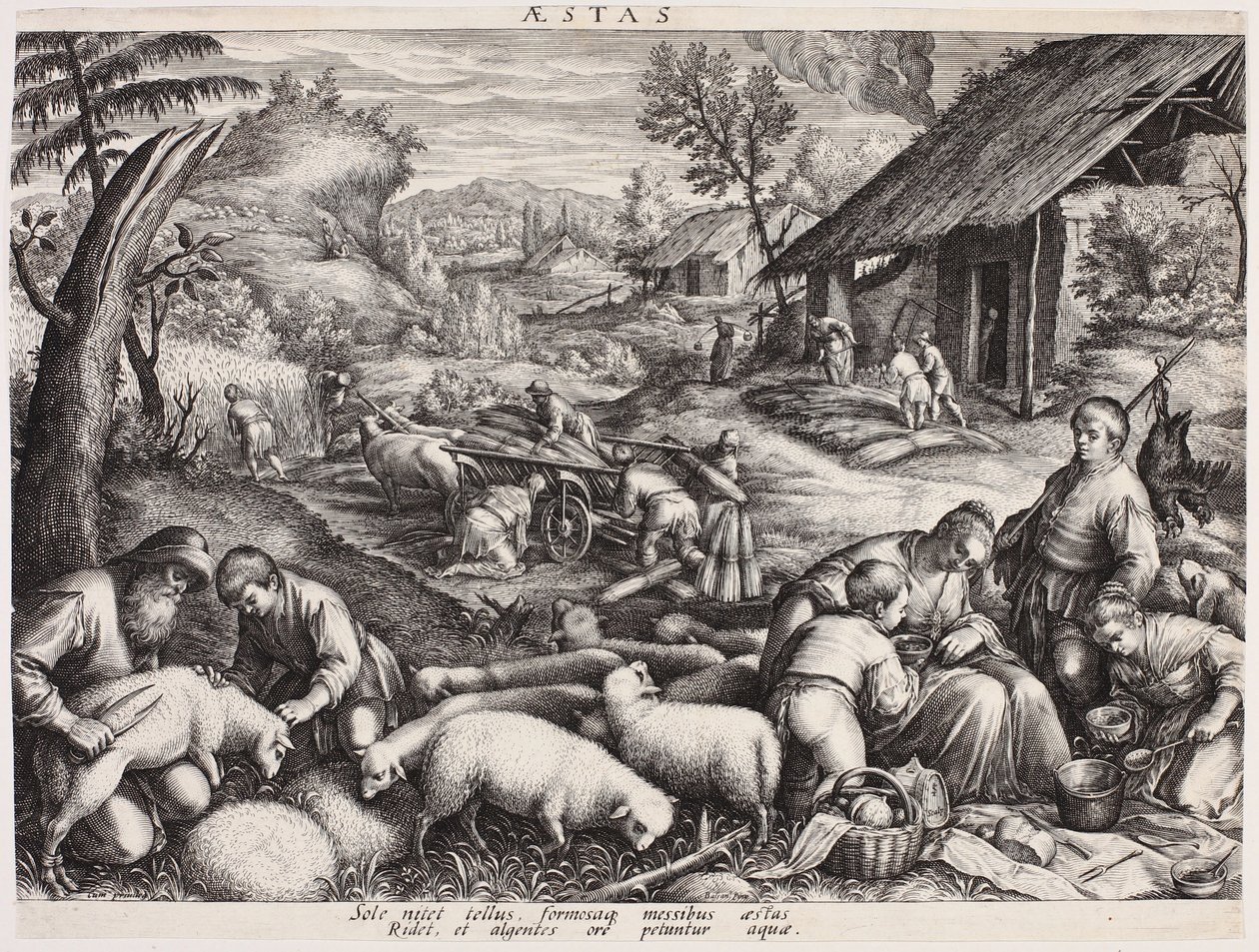 Sommeren - Aestas (De fire årstider) af Johann Sadeler I