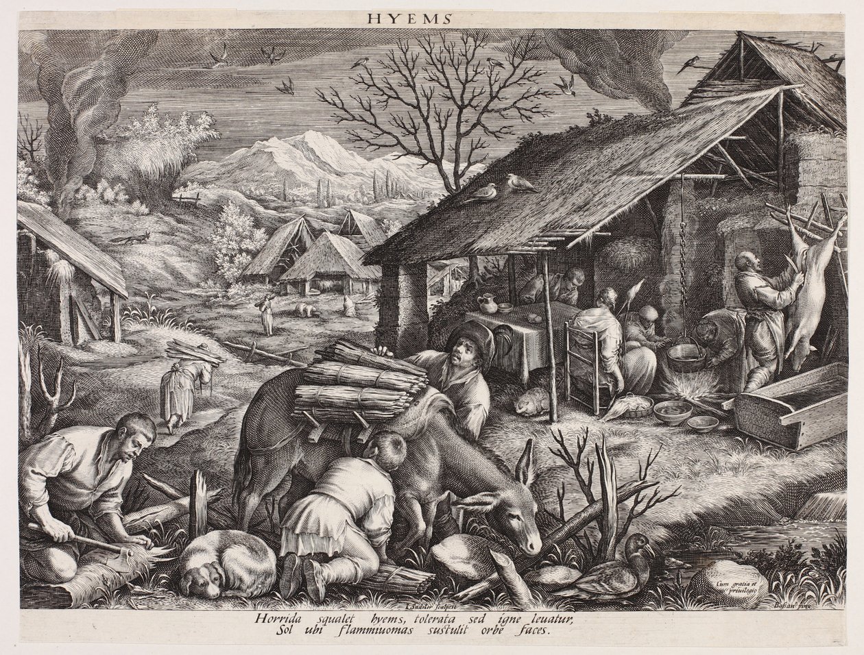 Vinter - Hyems (De fire årstider) af Johann Sadeler I