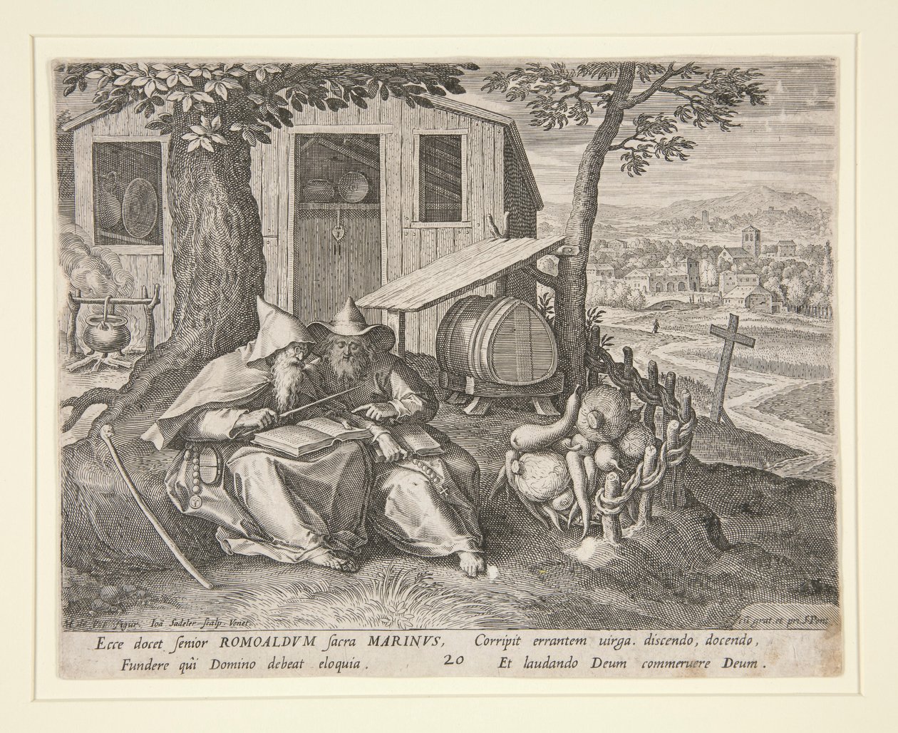 De hellige Romuald og Marinus (fra Oraculum Anachoreticum, 20) af Johann Sadeler I