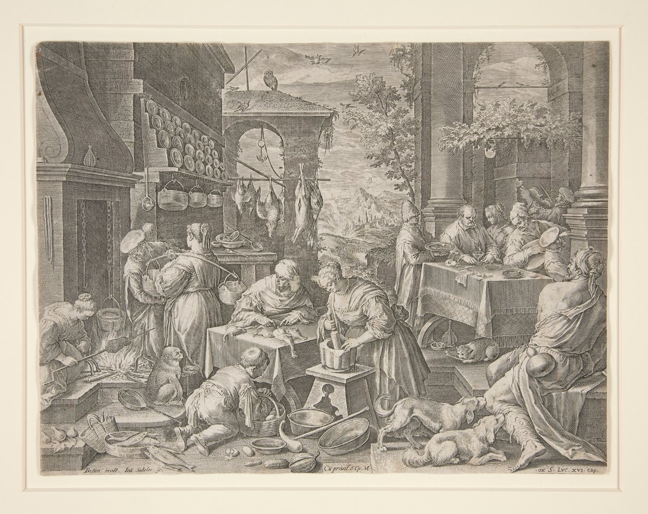 Den rige mand og Lazarus af Johann Sadeler I