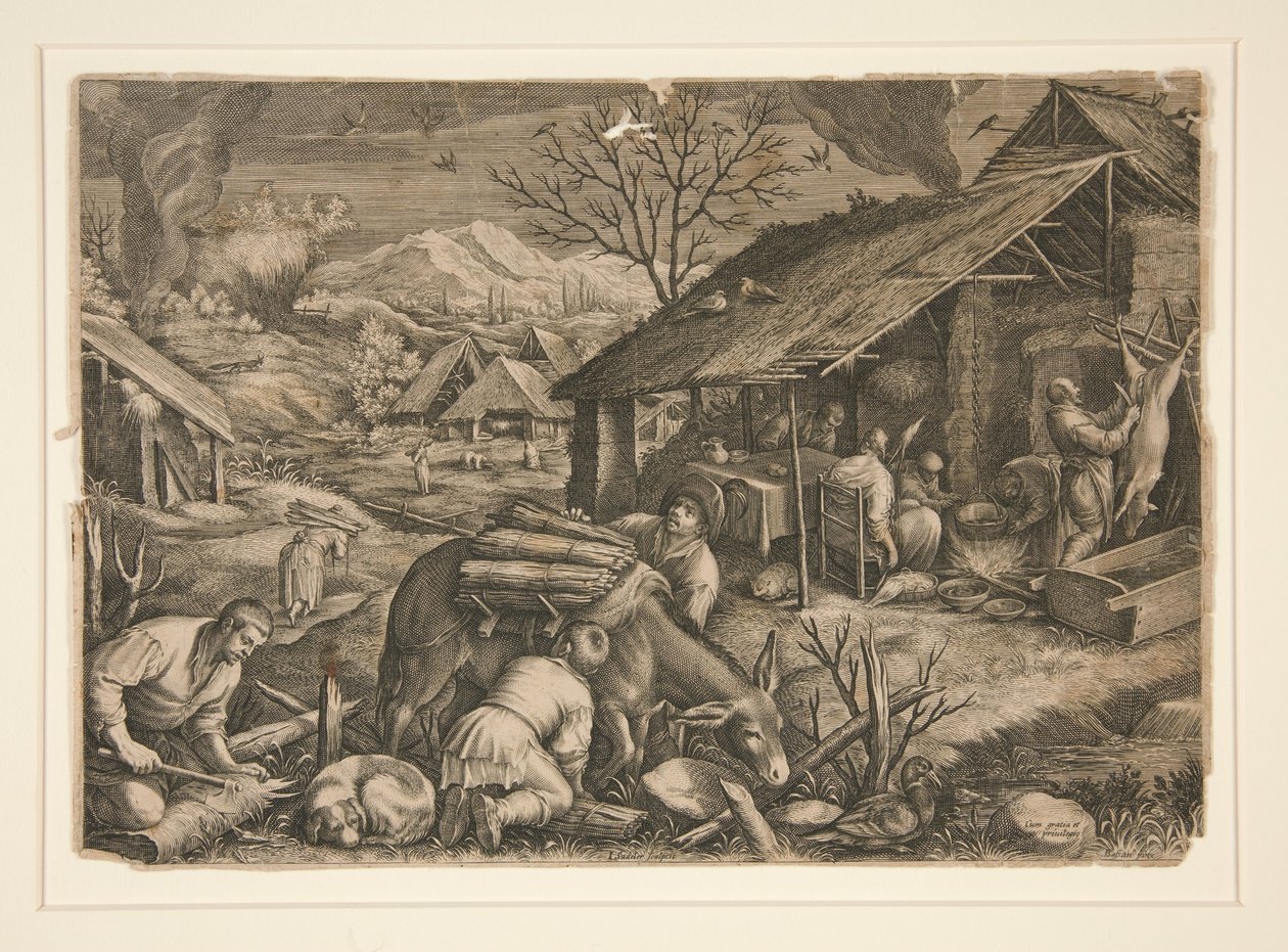 Vinter, fra De fire årstider af Johann Sadeler I