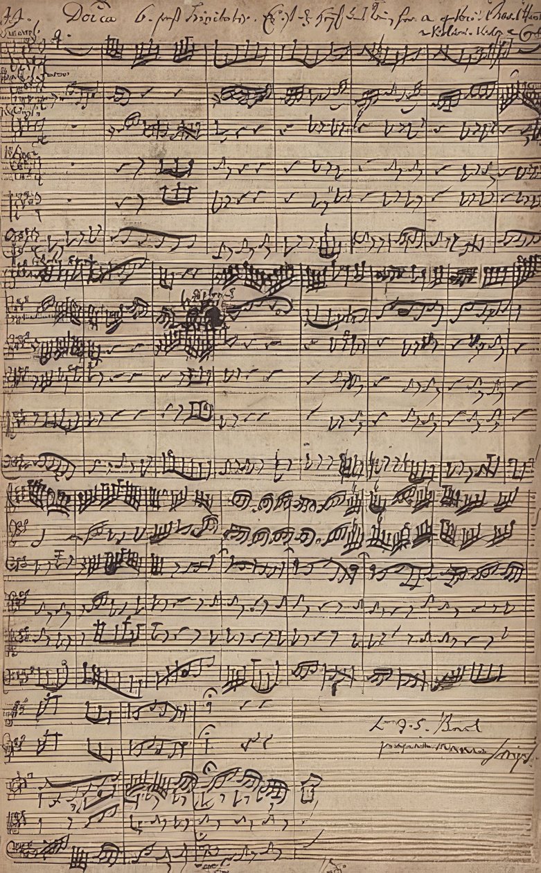 Manuskript til kantaten Es ist Heil, vi kommer her (BWV 9) af Johann Sebastian Bach
