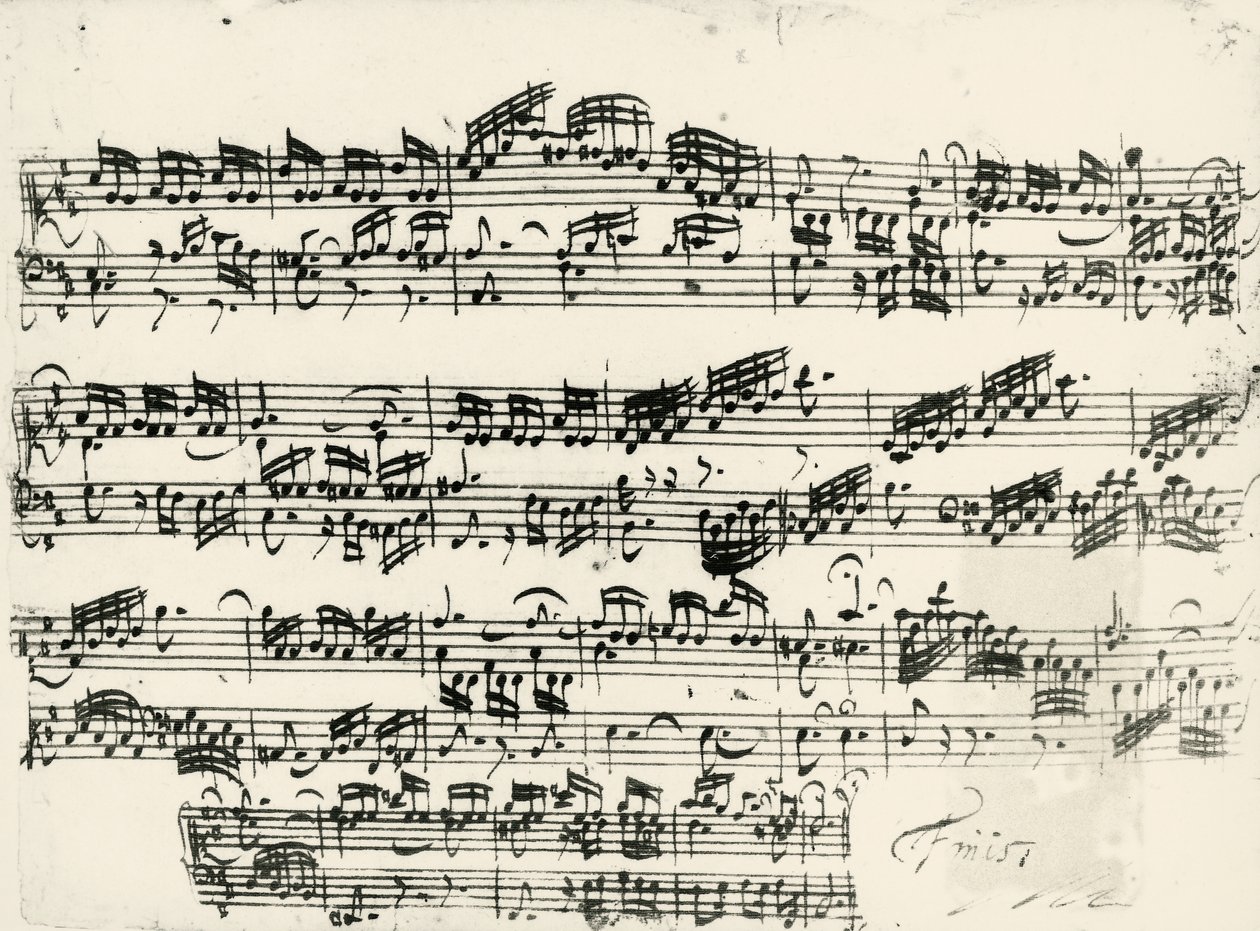 Partitur for 15 opfindelser BWV 772-801, 2-delt kontrapunktisk af Johann Sebastian Bach (1685-1750) af Johann Sebastian Bach