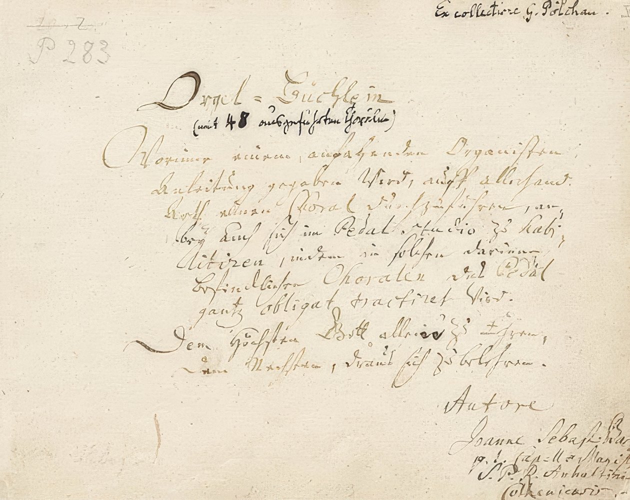 Titelblad til Orgelhæfte. Omkring 1700-1719 af Johann Sebastian Bach