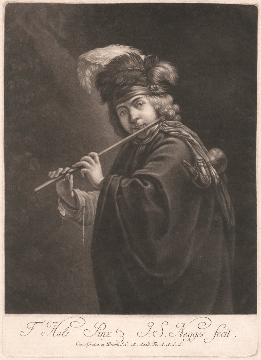 Dreng, der spiller fløjte af Johann Simon Negges