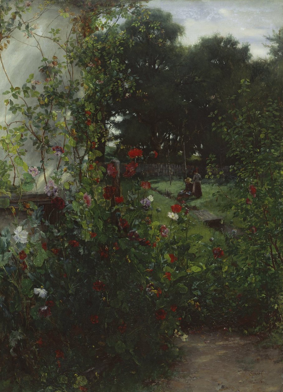 Eng foran Leibls atelier i Aibling af Johann Sperl