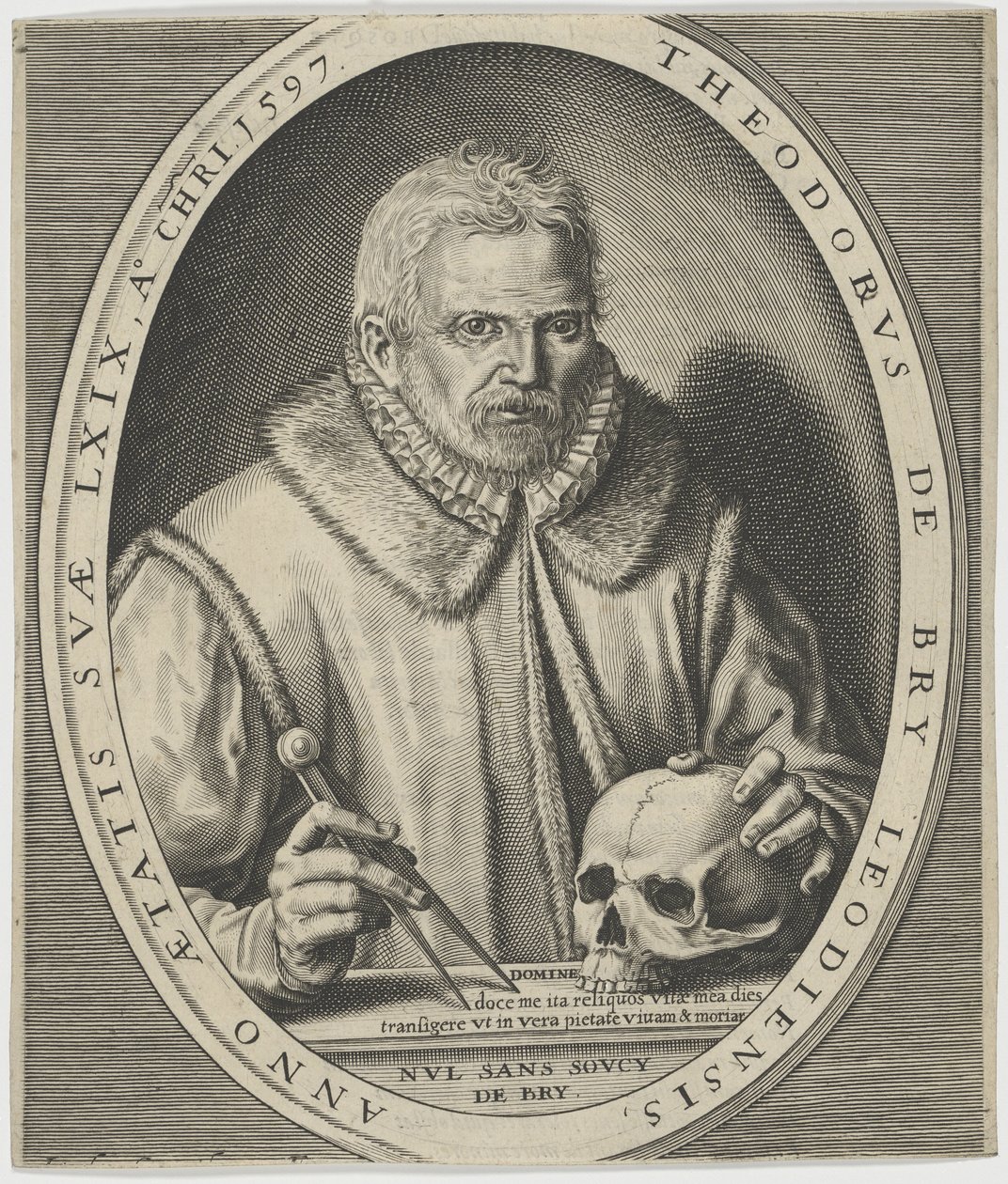 Portræt af Theodor de Bry 1528-1598, ca. 1597. af Johann Theodor de Bry
