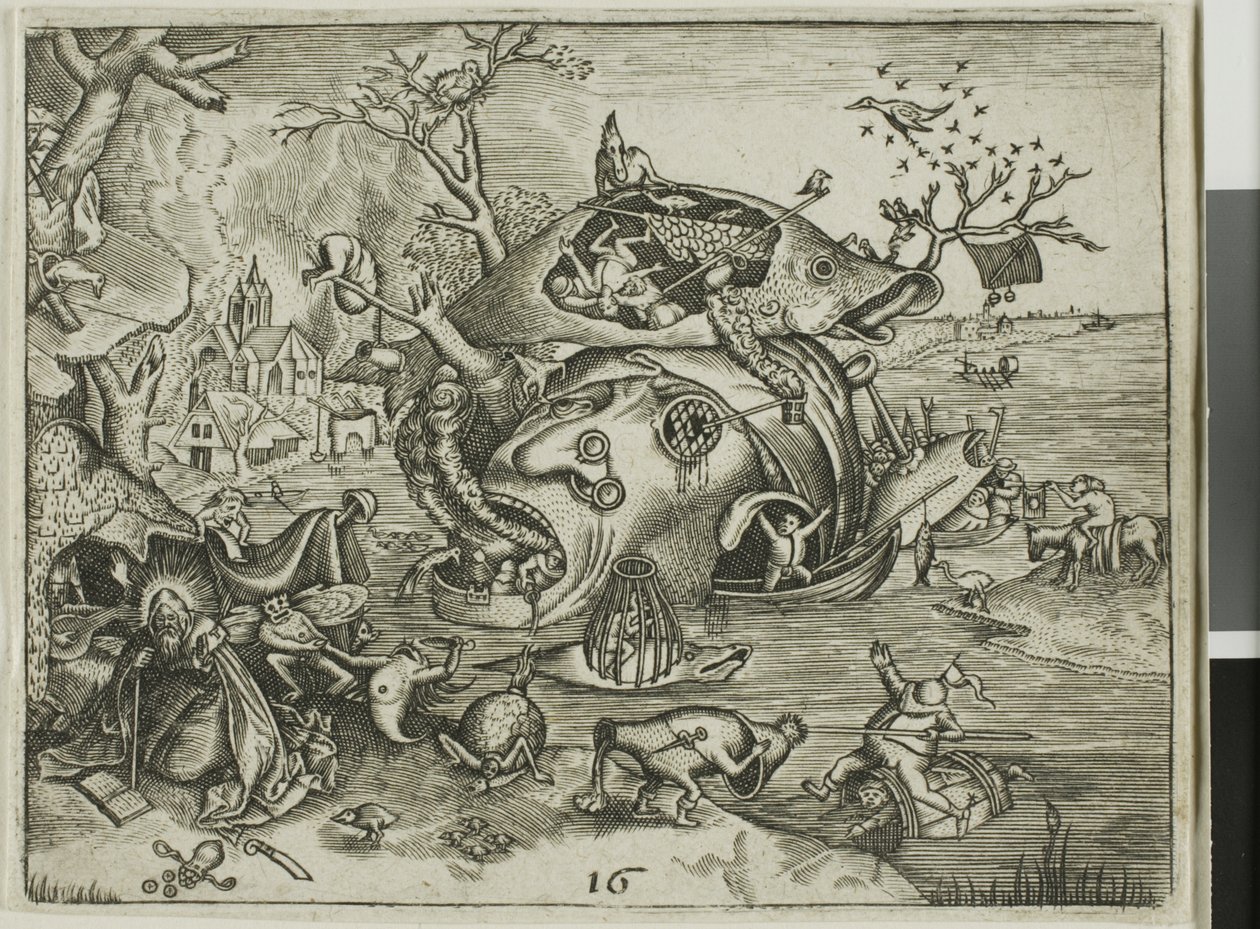 The Temptation of Saint Anthony, plade 16 fra Emblemata Secularia af Johann Theodor de Bry