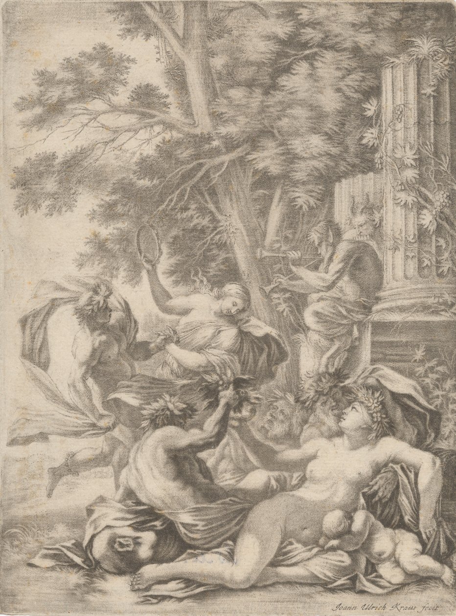 En Bacchansk Scene af Johann Ulrich Kraus