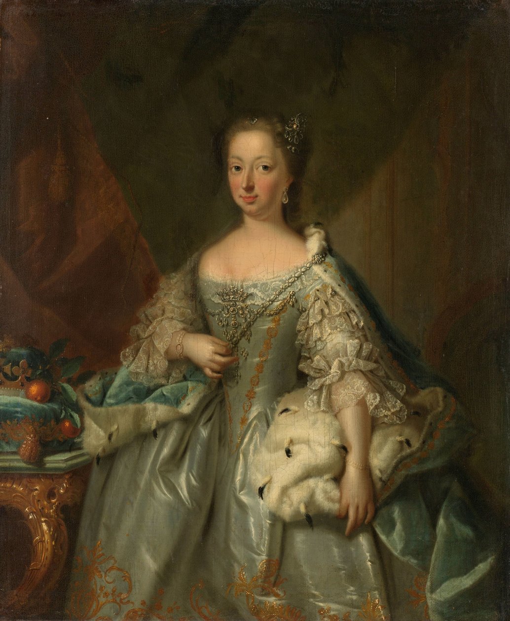 Portræt af Anne af Hannover, prinsesse Royal og prinsesse af Orange, konsort af prins William IV af Johann Valentin Tischbein (attributed to)
